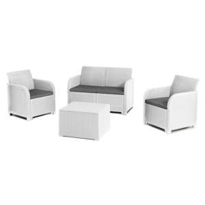 Set rattan Rosalie bianco